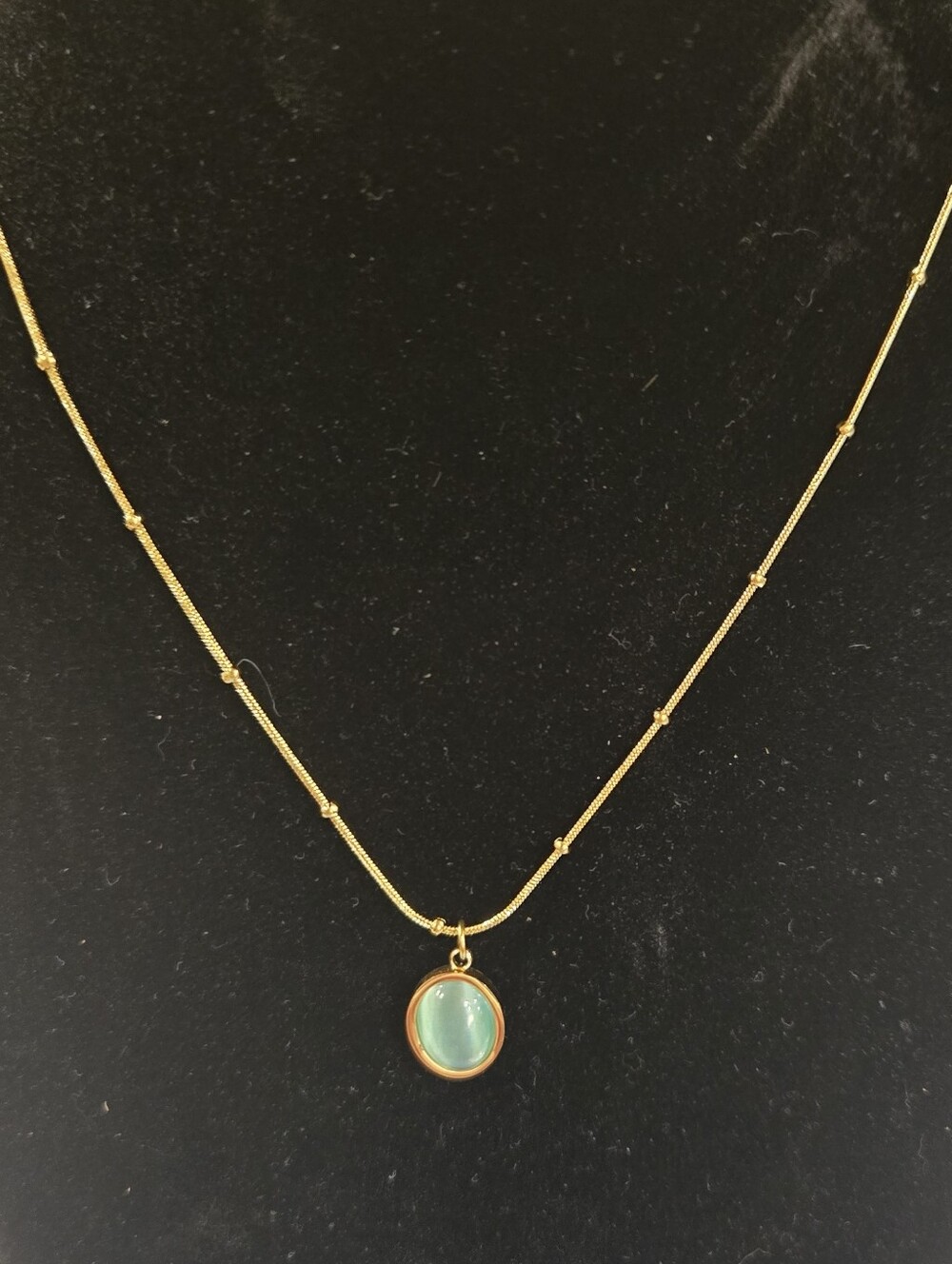 Cats Eye Stone, Gold Plated, S. Steel Oval Shape